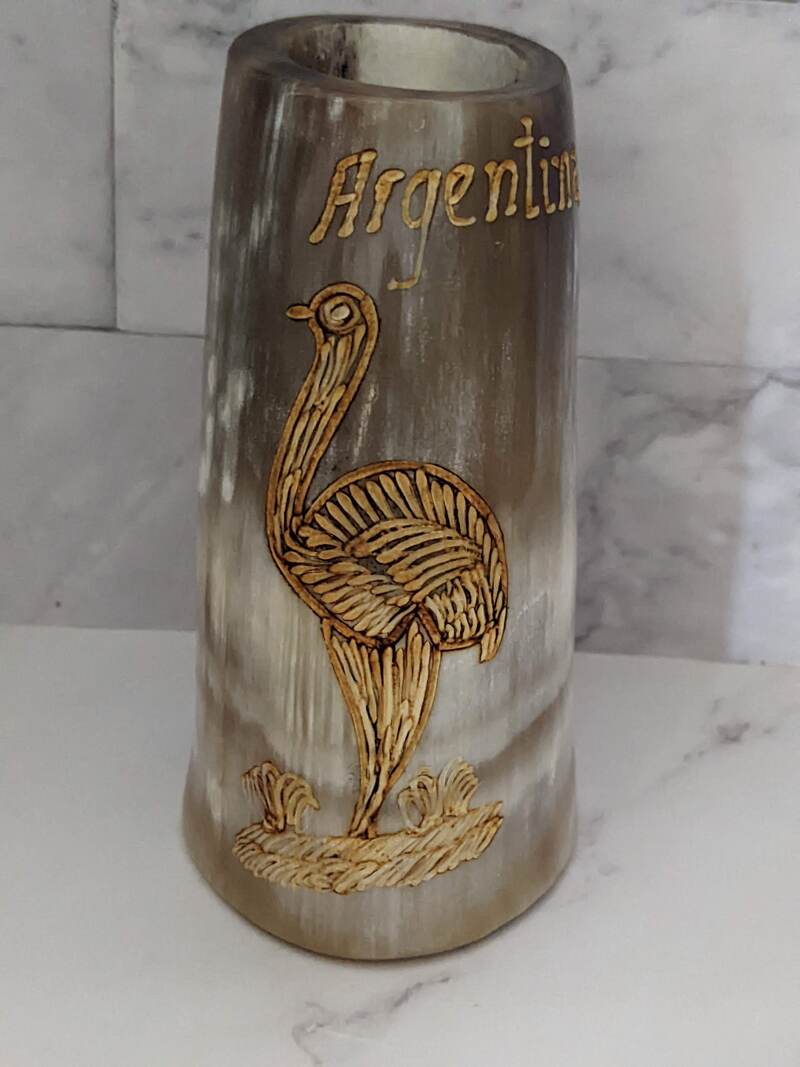 Vintage Cowhorn Argentina Pencil Holder
