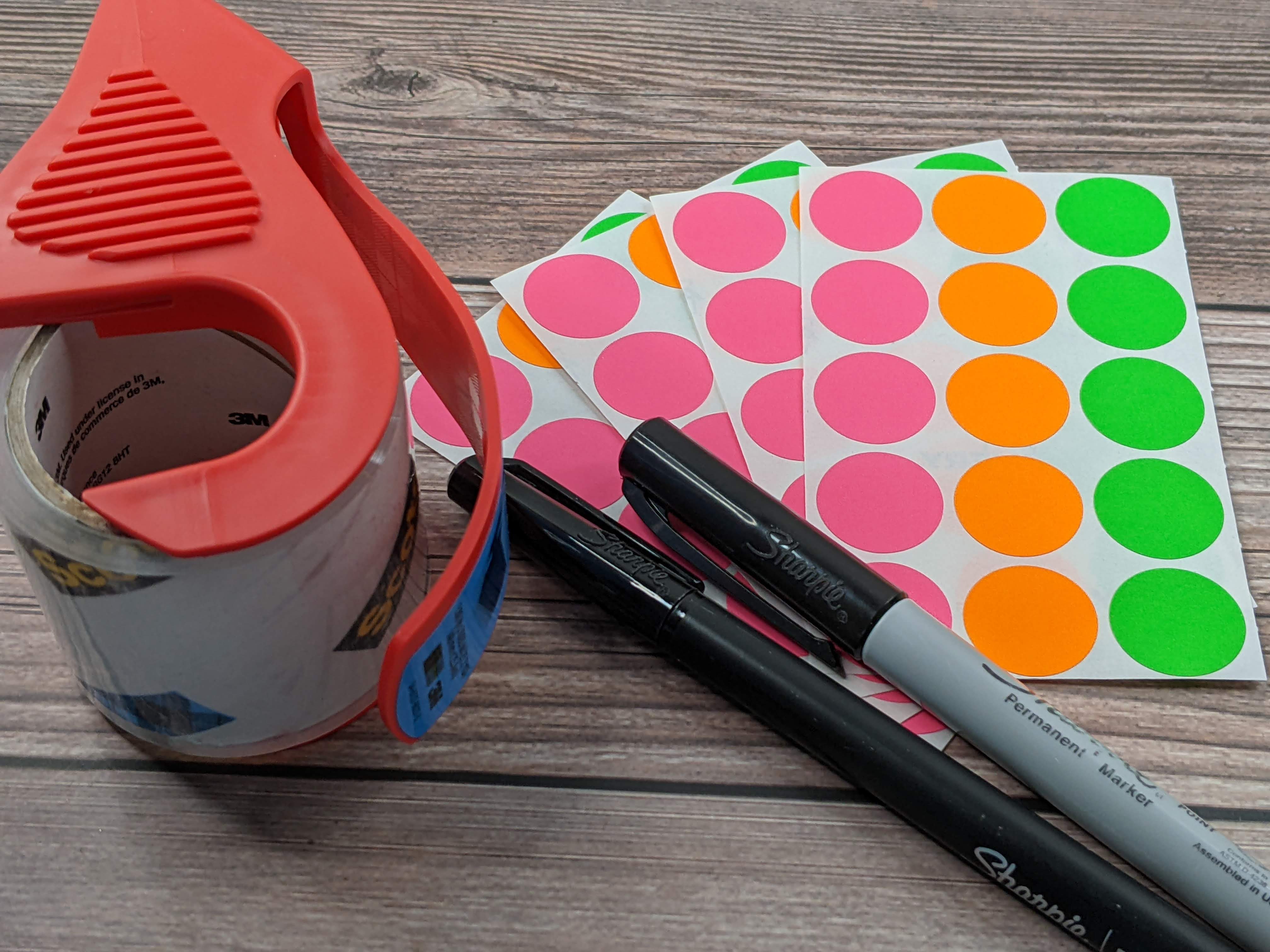 Rummage Sale Pricing Supplies: Stickers, Markers, Tape