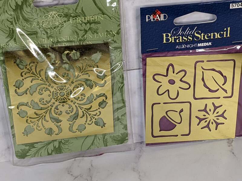 Set of 2 Brass Stencils by Plaid