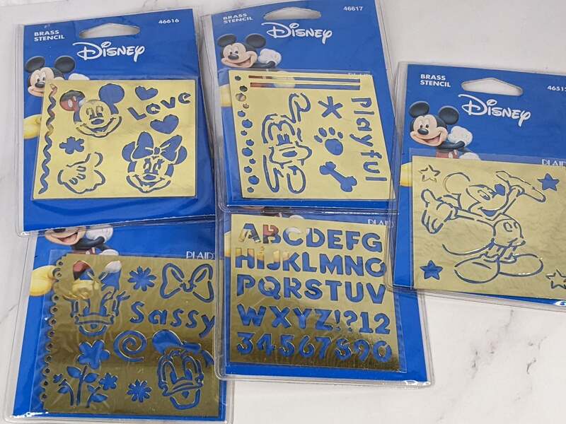 Set of Mickey Mouse Brass Stencils