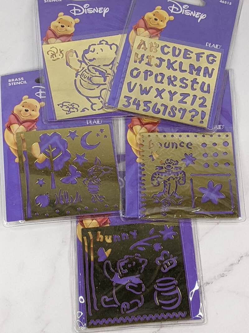 Set of Winnie the Pooh Brass Stencils