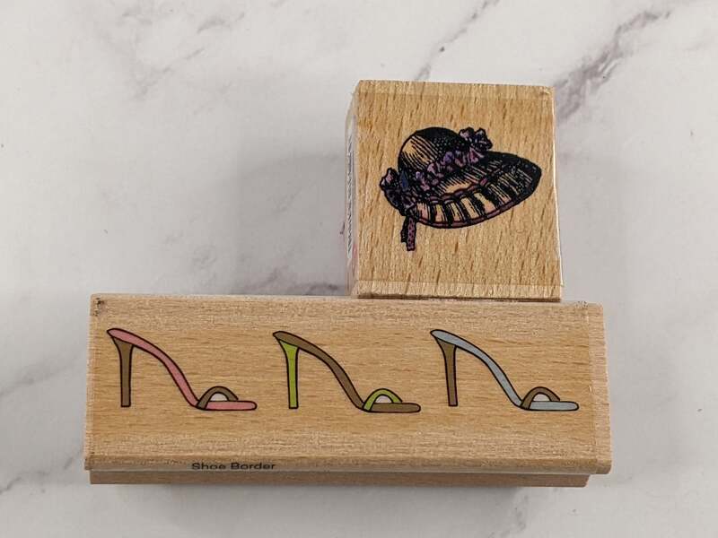 Hat and Shoe Border Rubber Stamp Set