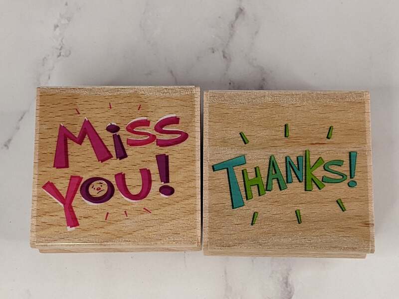 Miss You Thanks Rubber Stamp Set