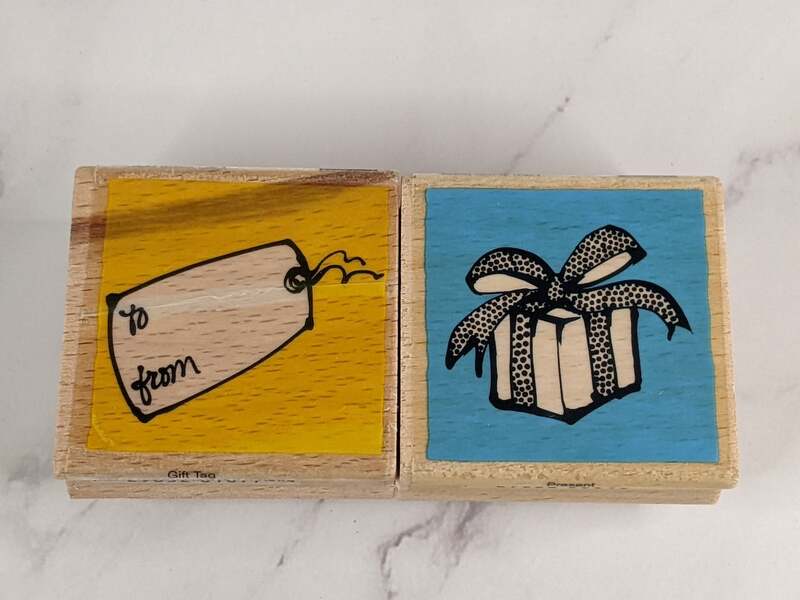 Present Gift Tag Rubber Stamp Set