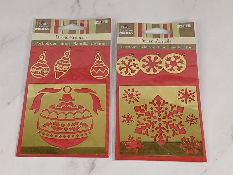 Ornament Snowflake Set of Brass Stencils by Plaid