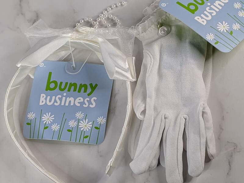 Girls' White Gloves and Headband Set
