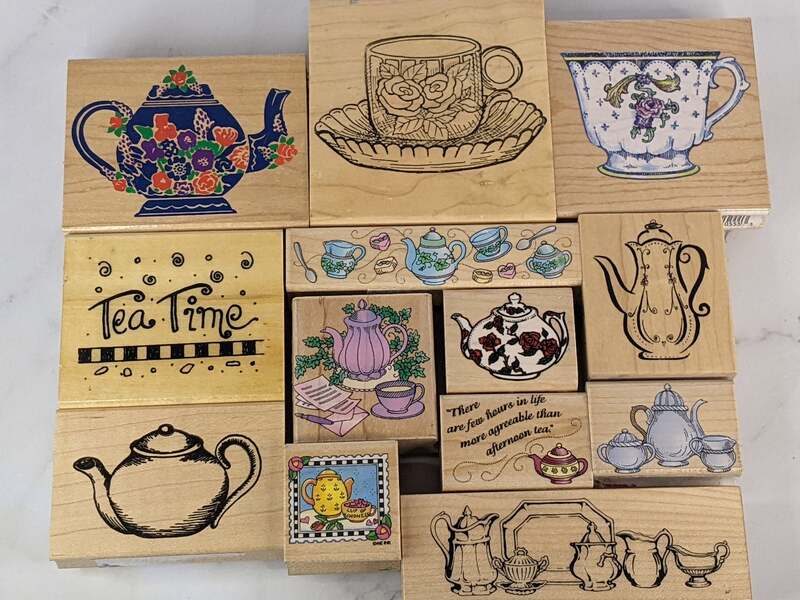 Tea Time Rubber Stamp Set (Used)