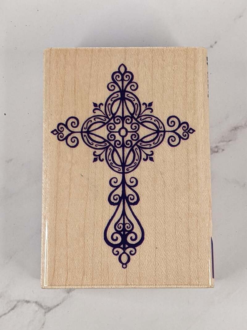 Elegant Cross Rubber Stamp