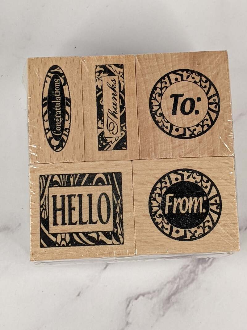 To and From Rubber Stamp Set