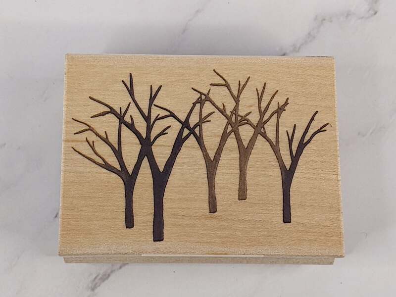Row of Trees Rubber Stamp
