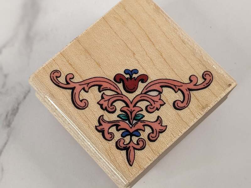 Fancy Corner Rubber Stamp