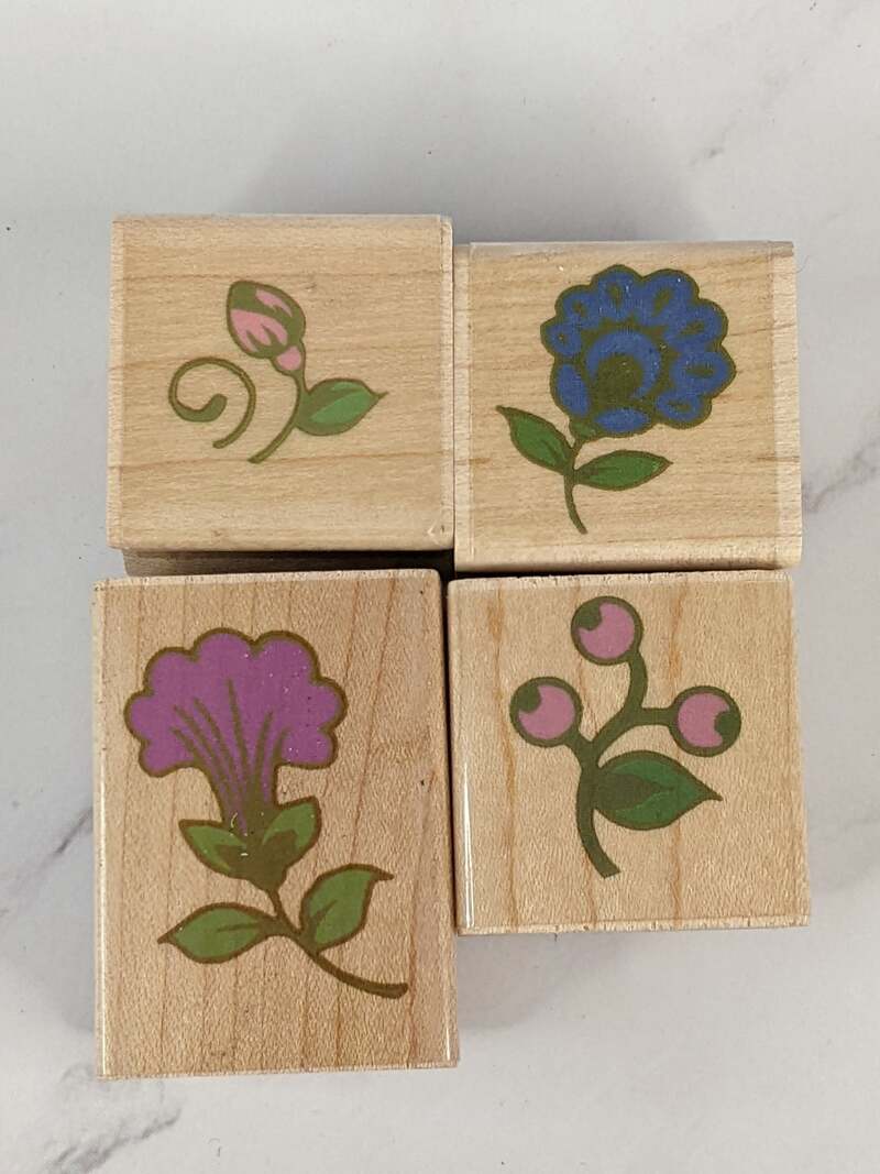 Flowers and Berries Rubber Stamp Set