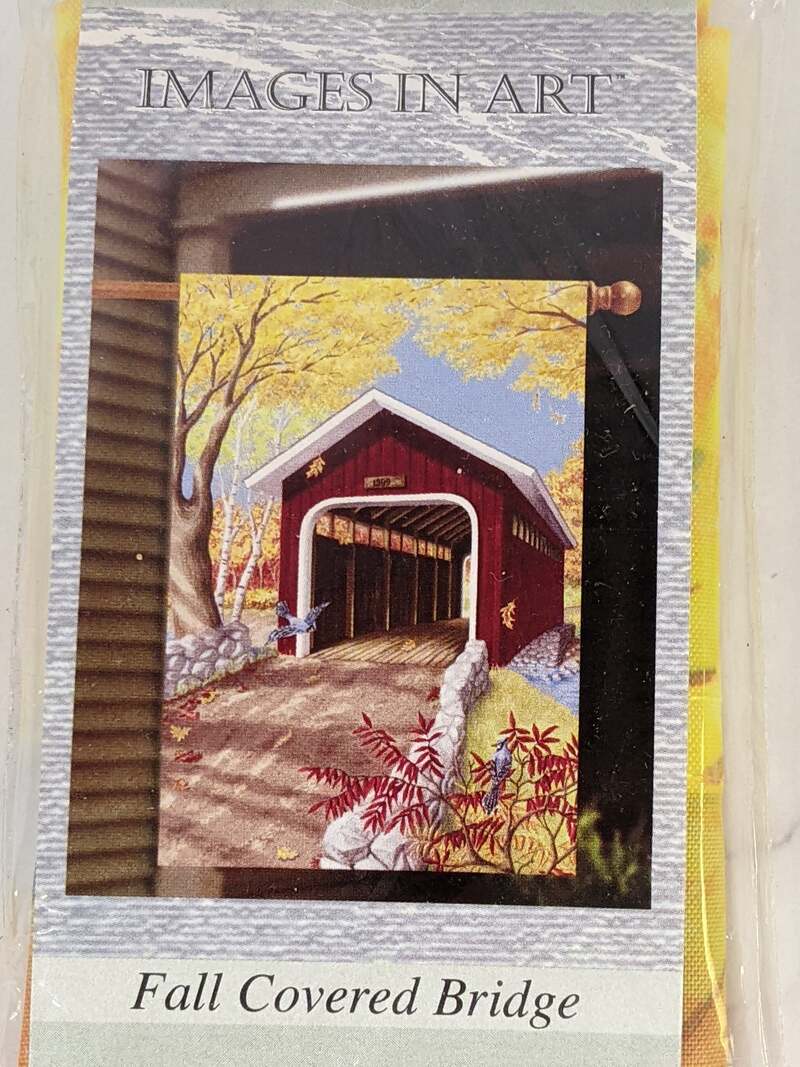 Fall Covered Bridge Flag