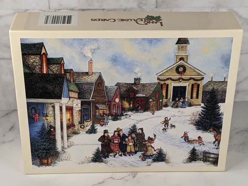 Caroling in the Village Lang Deluxe Cards