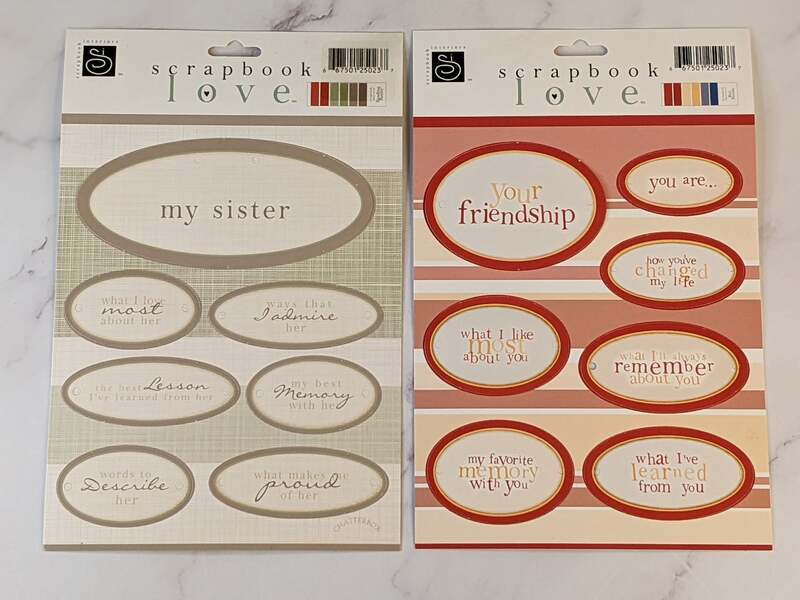 Scrapbook Sister and Friendship Tags