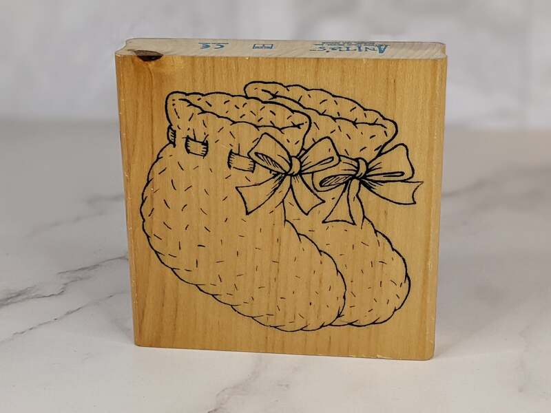 Anita's Baby Booties Rubber Stamp