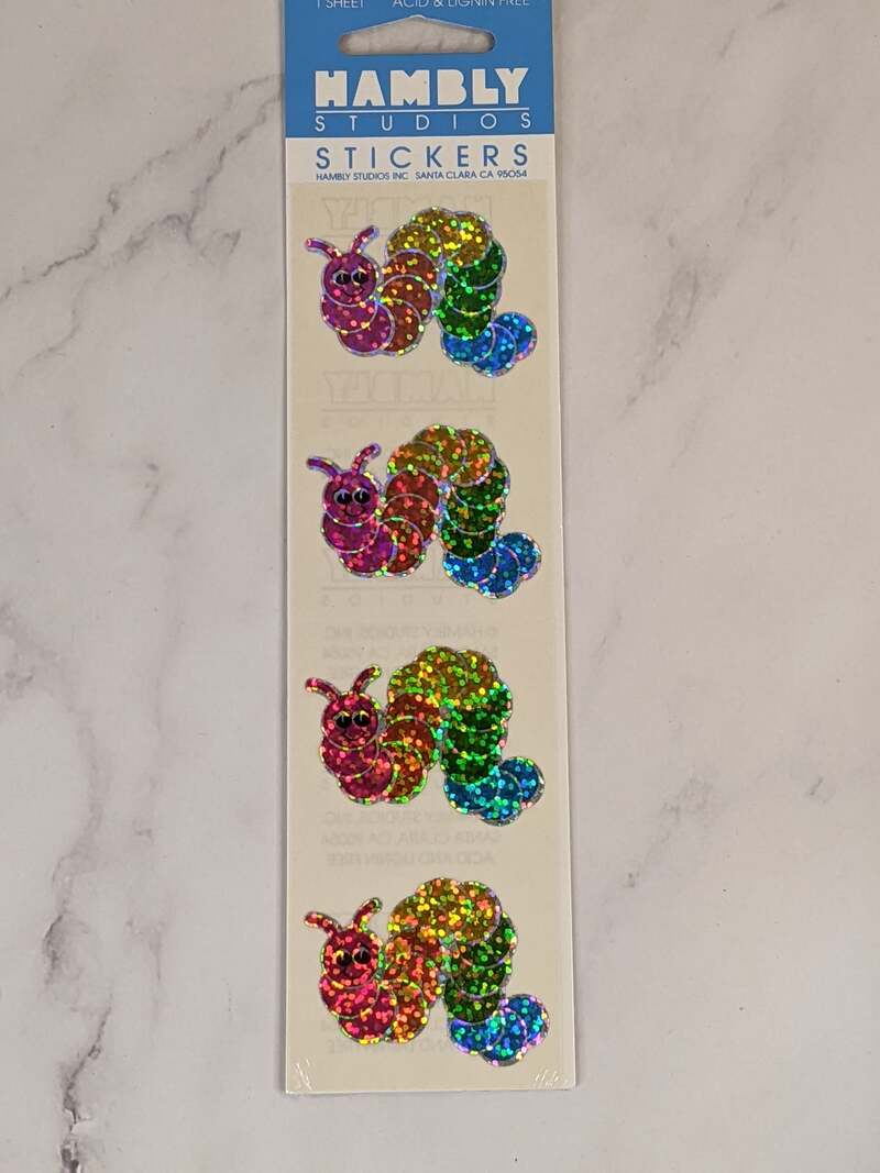 Nambly Bookworm Prismatic Stickers