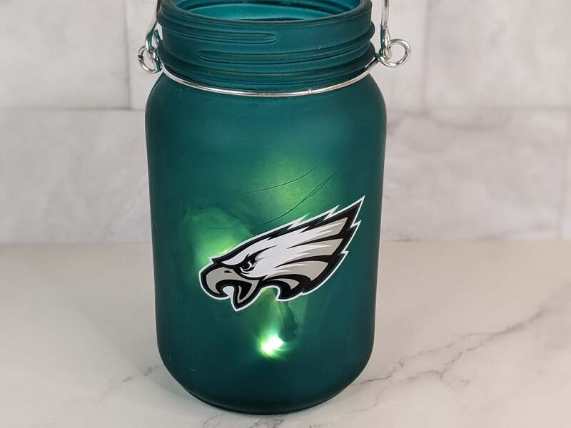 Philadelphia Eagles Decorative Mason Jar with Lights
