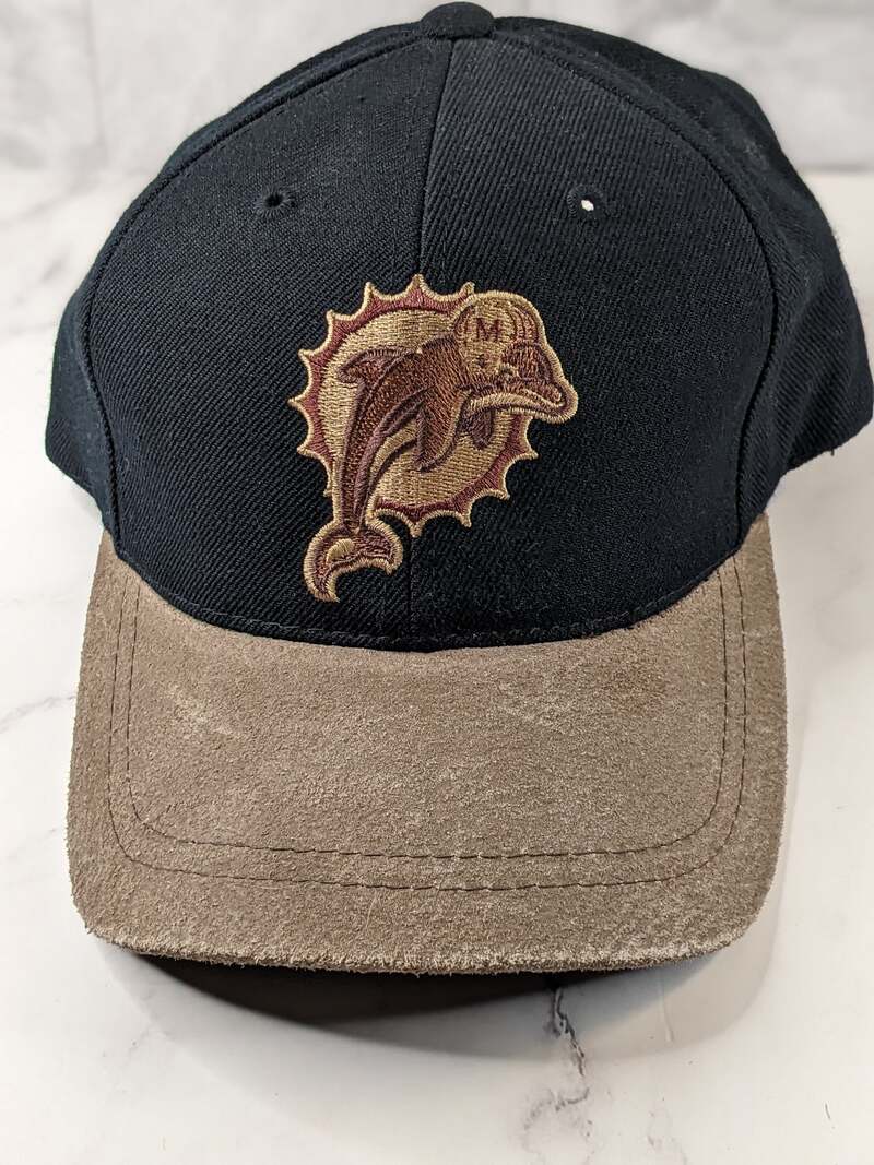 Miami Dolphins Black Brown Cap with Old Logo