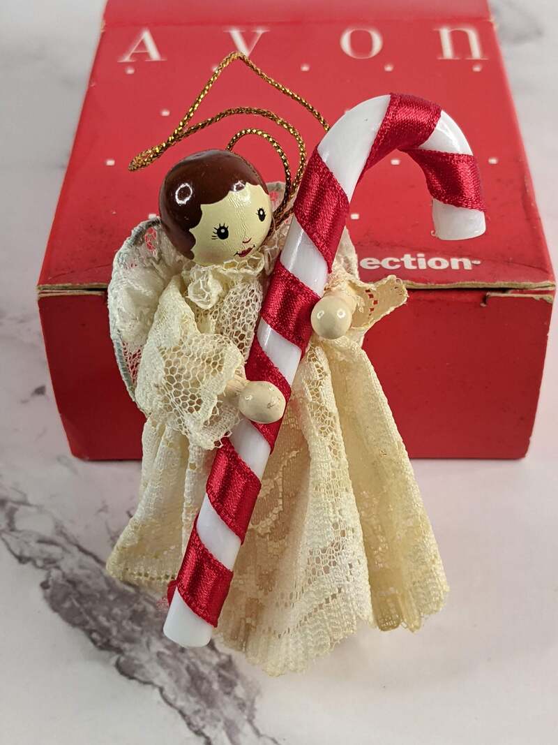 Avon Heavenly Angel Ornament Candy Cane