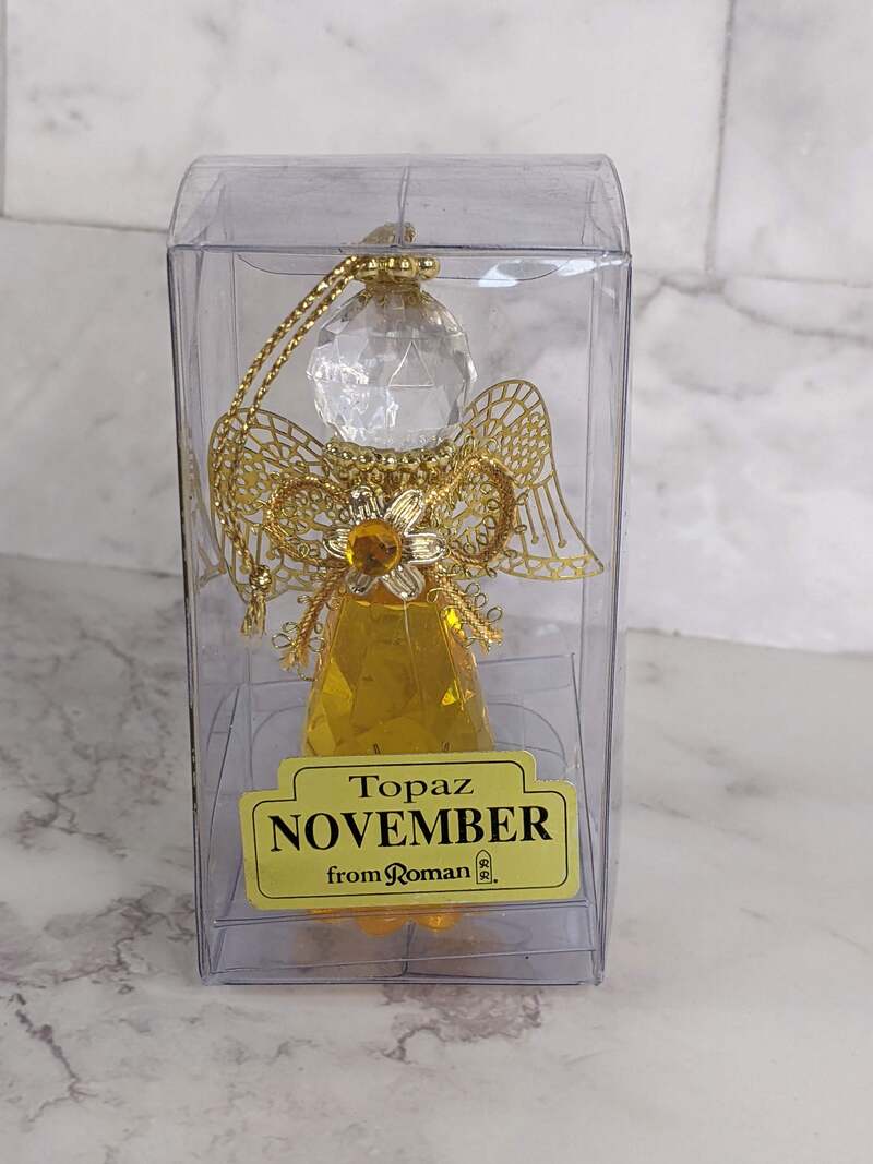 Topaz November Angel Ornament