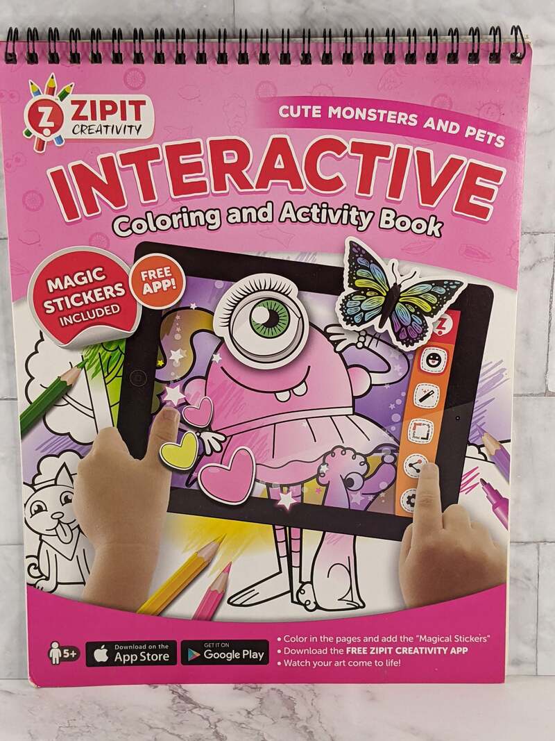 Cute Monsters and Pets Interactive Coloring and Activity Book