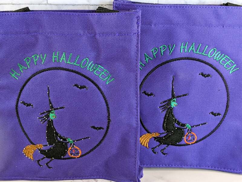 Set of 2 Happy Halloween Lighted Canvas Bags