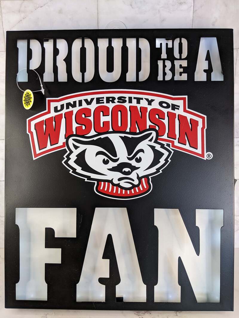 Proud University of Wisconsin Fan Lighted Sign