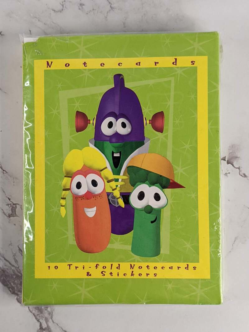VeggieTales Tri-fold Notecards and Stickers Set