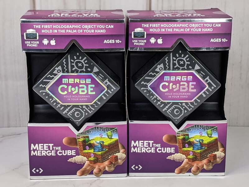 Merge Cube Lot of 2 AR/VR Hold In Hand Virtual Game Toy Holograms Use With Phone