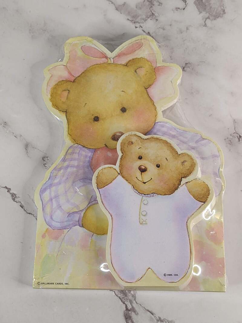 Hallmark Mama and Baby Teddy Bear Memo Pad Set