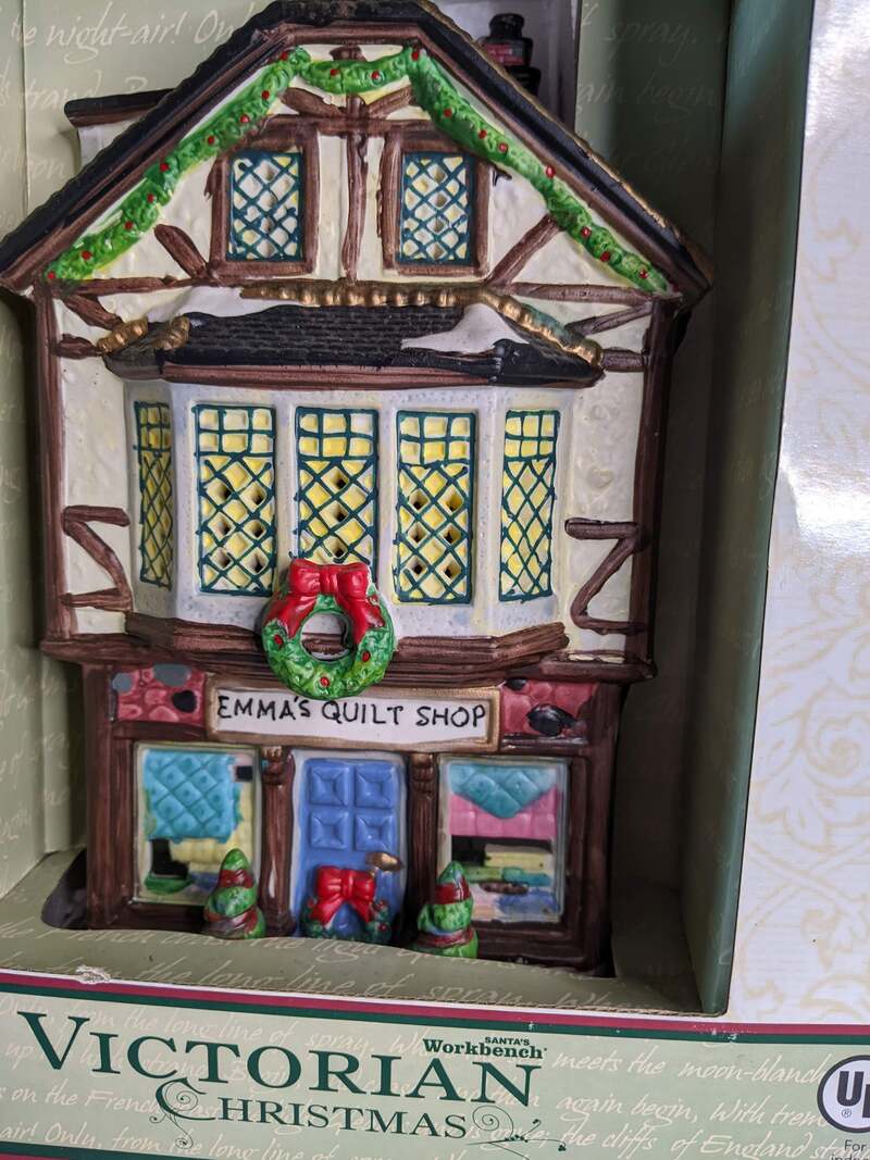 Emma's Quilt Shop for Victorian Christmas Village