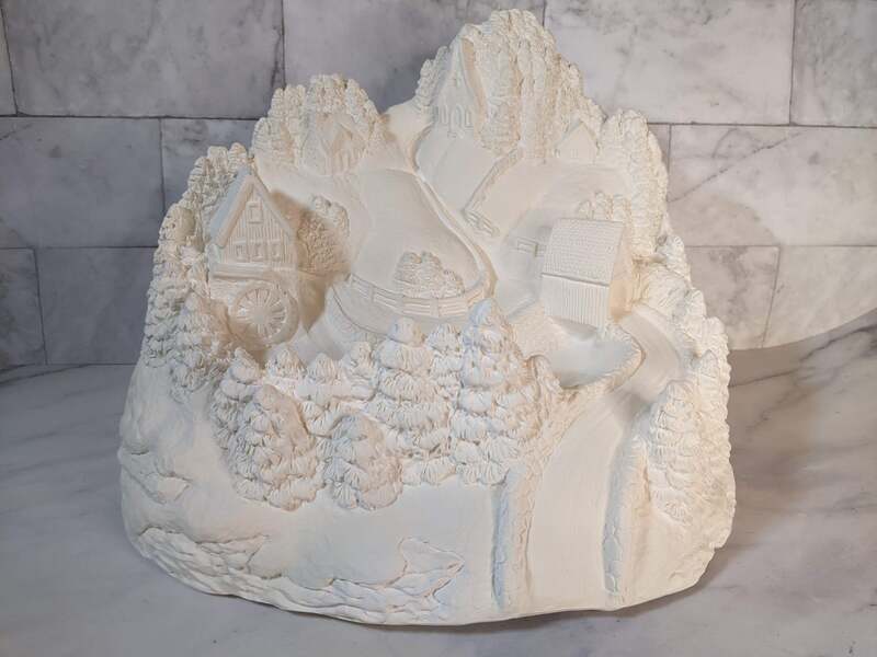 Winter Wonderland Hillside Village to Paint