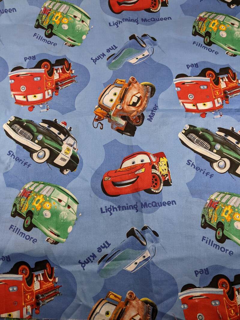 1 Yard of Blue CARS Fabric