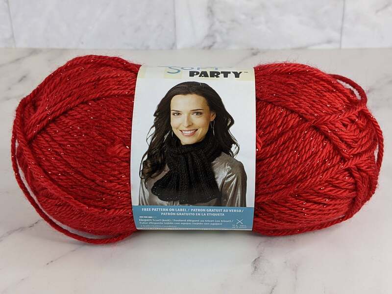 Red Sparkle Caron Simply Soft Party Yarn