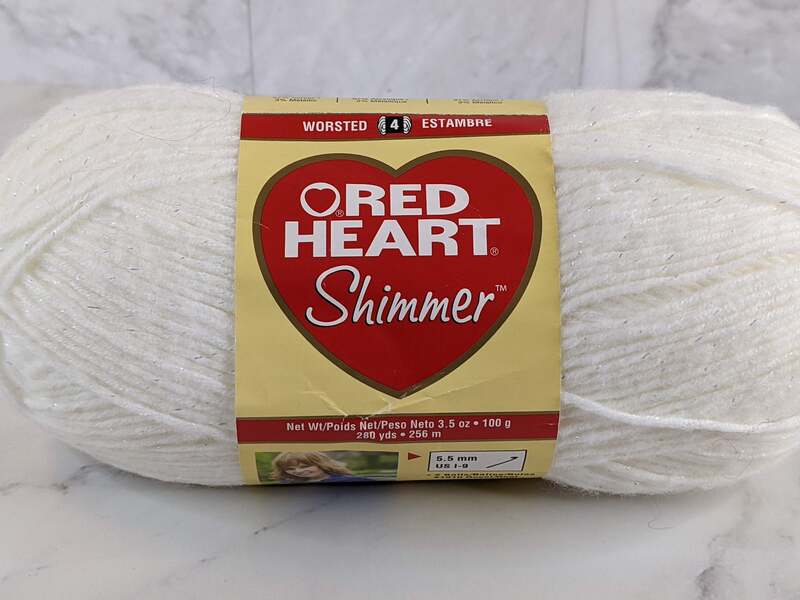 Snow White Red Heart Shimmer Yarn