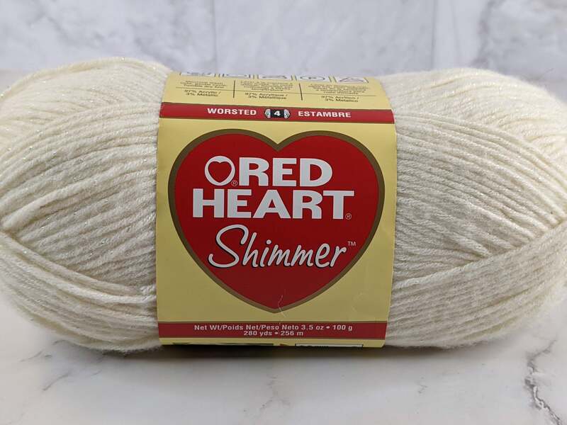 Ivory Red Heart Shimmer Yarn