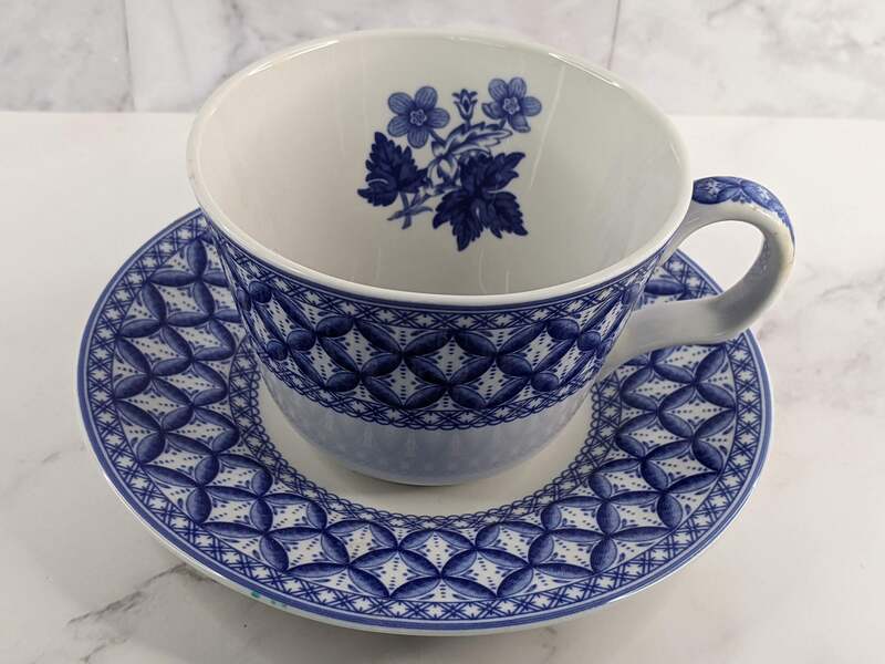 Reproduced Geranium Spode Cup and Saucer