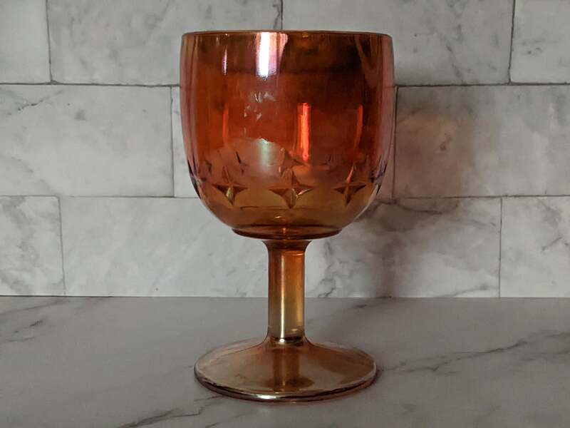 Marigold Carnival Glass Goblet